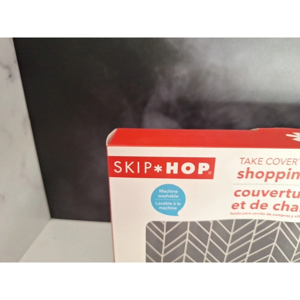 Skip Hop Shopping Cart & High Chair Cover Grey Feather black gray new in pkg